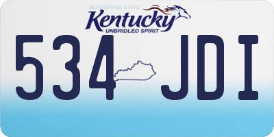KY license plate 534JDI