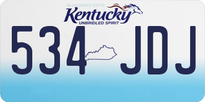 KY license plate 534JDJ