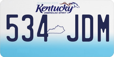 KY license plate 534JDM