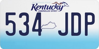 KY license plate 534JDP