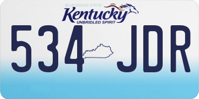 KY license plate 534JDR