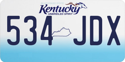 KY license plate 534JDX