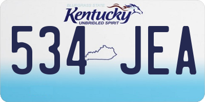 KY license plate 534JEA