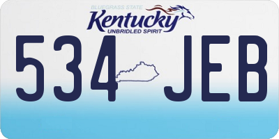 KY license plate 534JEB