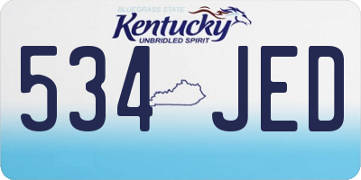 KY license plate 534JED