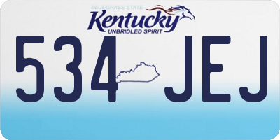 KY license plate 534JEJ
