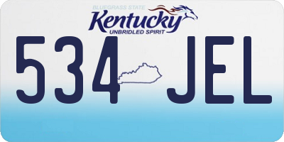 KY license plate 534JEL