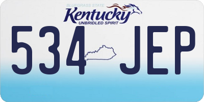 KY license plate 534JEP