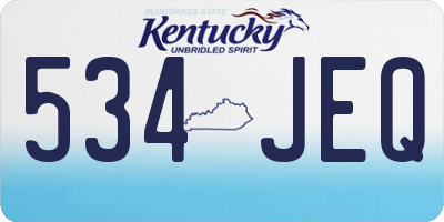 KY license plate 534JEQ