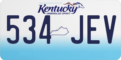 KY license plate 534JEV
