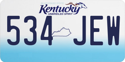 KY license plate 534JEW