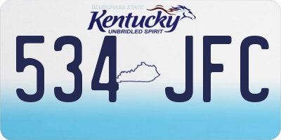 KY license plate 534JFC