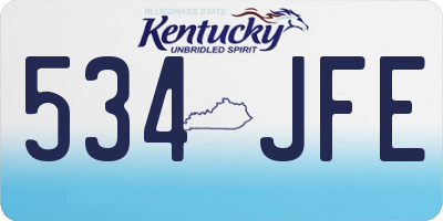 KY license plate 534JFE