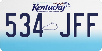 KY license plate 534JFF