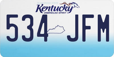 KY license plate 534JFM
