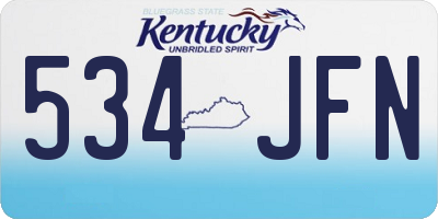 KY license plate 534JFN