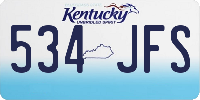 KY license plate 534JFS