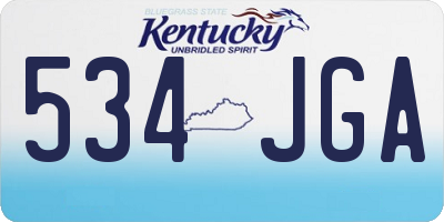 KY license plate 534JGA