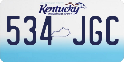 KY license plate 534JGC