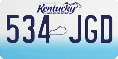 KY license plate 534JGD