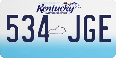 KY license plate 534JGE