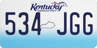 KY license plate 534JGG