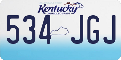 KY license plate 534JGJ