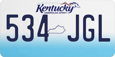 KY license plate 534JGL