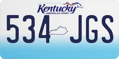 KY license plate 534JGS