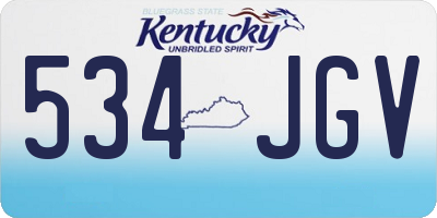 KY license plate 534JGV