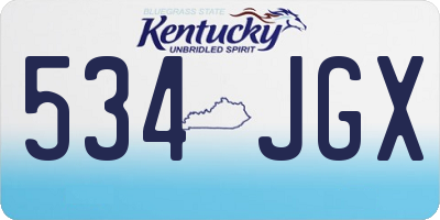 KY license plate 534JGX