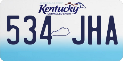 KY license plate 534JHA