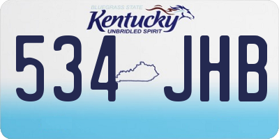 KY license plate 534JHB