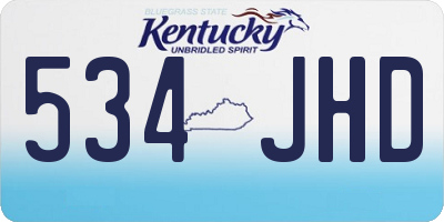 KY license plate 534JHD