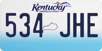 KY license plate 534JHE