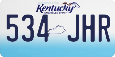 KY license plate 534JHR