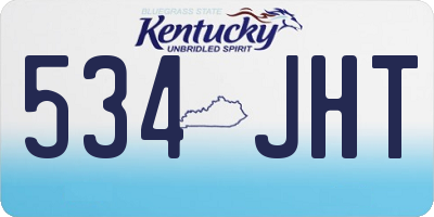KY license plate 534JHT