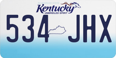 KY license plate 534JHX