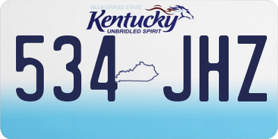 KY license plate 534JHZ