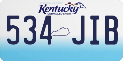 KY license plate 534JIB