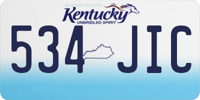 KY license plate 534JIC