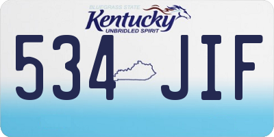 KY license plate 534JIF