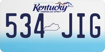 KY license plate 534JIG