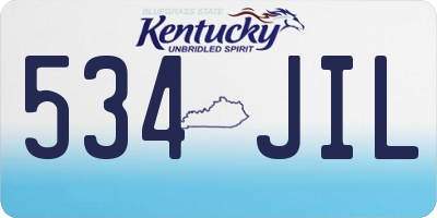 KY license plate 534JIL