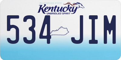 KY license plate 534JIM