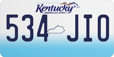 KY license plate 534JIO