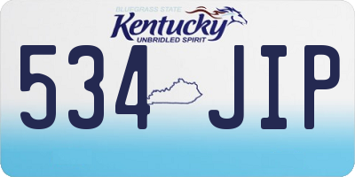 KY license plate 534JIP