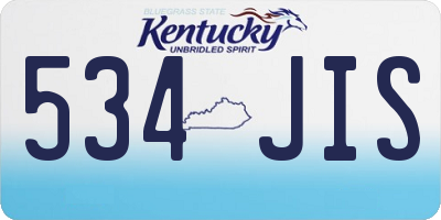 KY license plate 534JIS