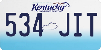 KY license plate 534JIT
