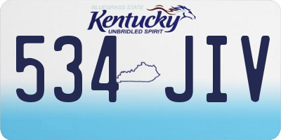 KY license plate 534JIV
